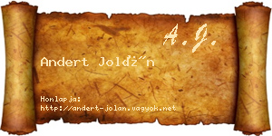 Andert Jolán névjegykártya